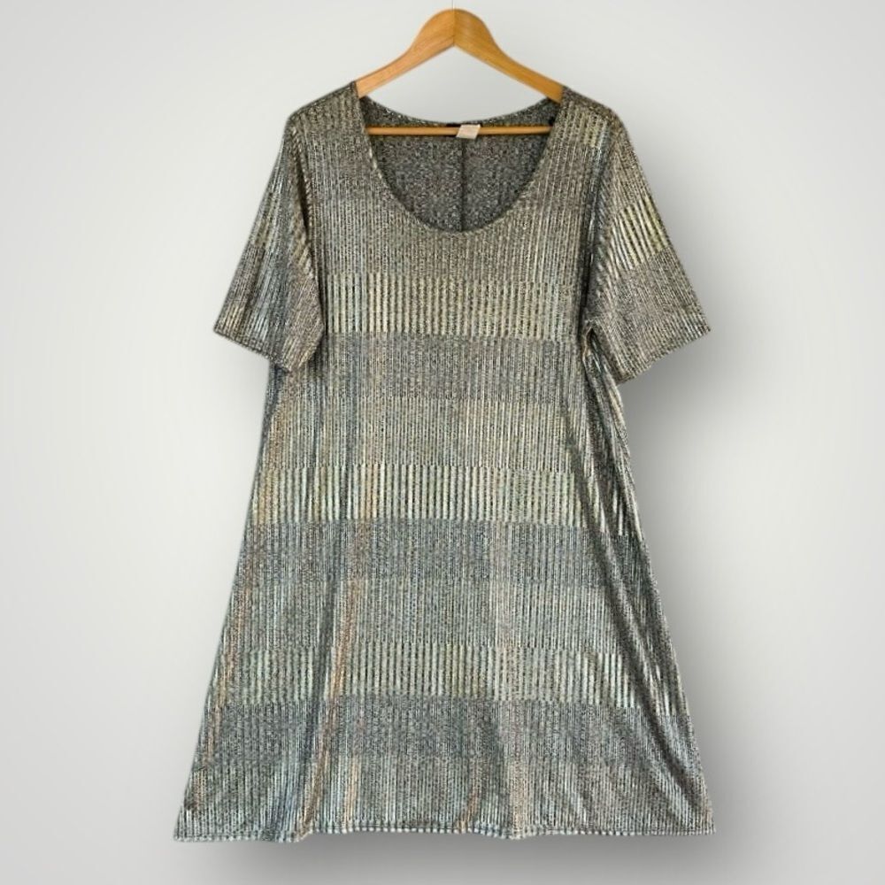 🎉5 for $45🎉 Espresso Dress Metallic 2X